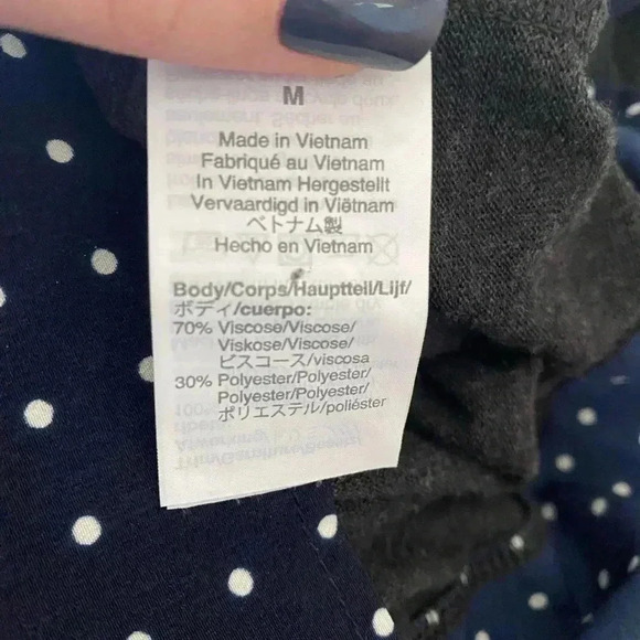 J Crew Mercantile doubled layered top size medium polka dot hem - Picture 4 of 6